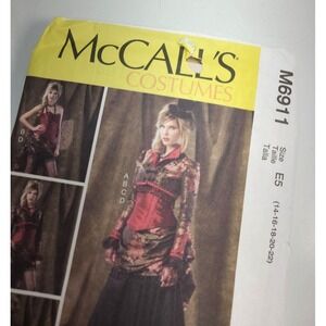 McCalls Costumes M6911 Sewing Pattern Sz E5 14 16 18 20 22‎ Factory Fold Uncut